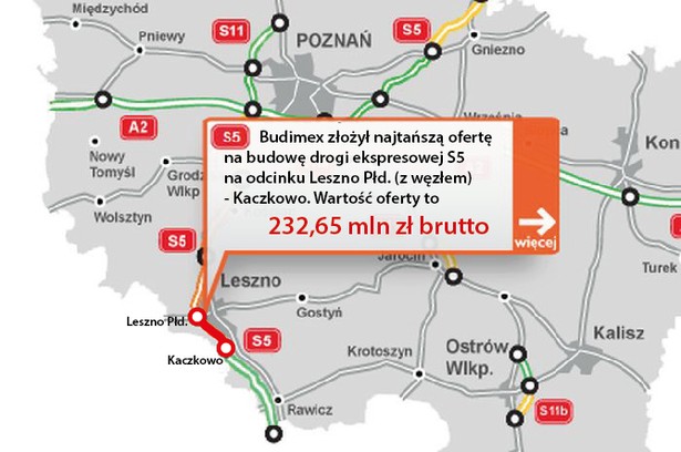 S5 - odcinek Leszno Płd - Kaczkowo