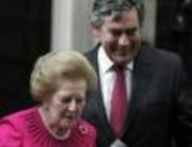 Była premier Margaret Thatcher i Gordon Brown, obecny gospodarz Downing Street 10