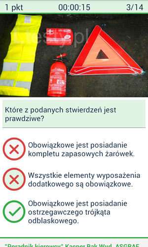 Ltesty na prawo jazdy 2015
<br><br>
Czy znasz wszystkie odpowiedzi do testów na prawo jazdy?
Rozwiązuj testy na kategorię B i bądź w tym coraz lepszy! Sprawdź po każdym teście czy robisz
postępy. Ucz się prawa drogowego na praktycznych przykładach.
<br><br>
Dostęp do pełnej bazy pytań 1100 pytań kosztuje TYLKO 15 zł, tyle samo kosztuje dostęp do bazy pytań PWPW.
<br><br>
JAKO JEDYNI POSIADAMY:
* pytania z egzaminów przeprowadzanych w WORDach (PWPW)
* pytania w formie video
* codziennie aktualizowaną bazę
* komentarze ekspertów z wyjaśnieniami do pytań
<br><br>
Sprawdź teraz czy zdasz egzamin na prawo jazdy!
<br><br>
* Ponad 1200 pytań
* Ćwicz na fachowych i aktualnych pytaniach na prawo jazdy kat. B
* Zobacz jakie pytania pojawiały się w WORDach na egzaminach (PWPW) (opis producenta)