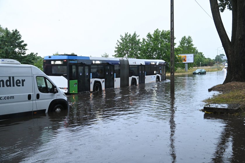 Zalane ulice w Szczecinie