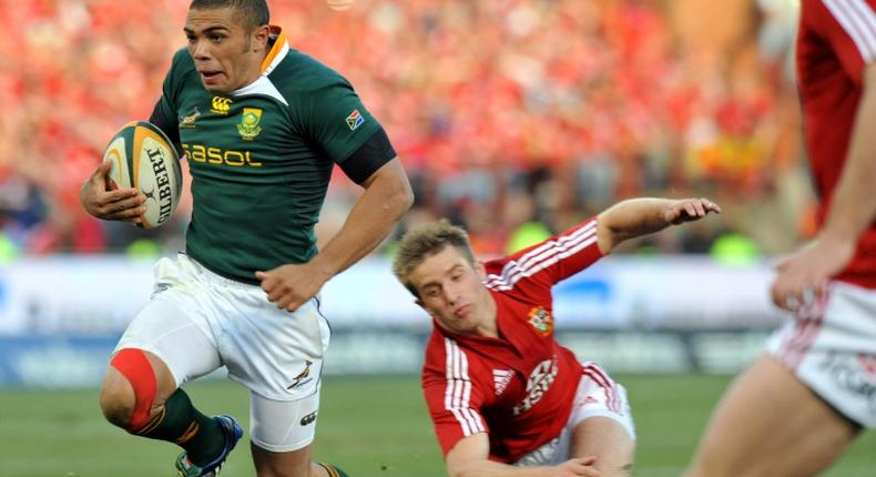 Bryan Habana scored one of his 67 Springboks Test tries against the Lions in 2009