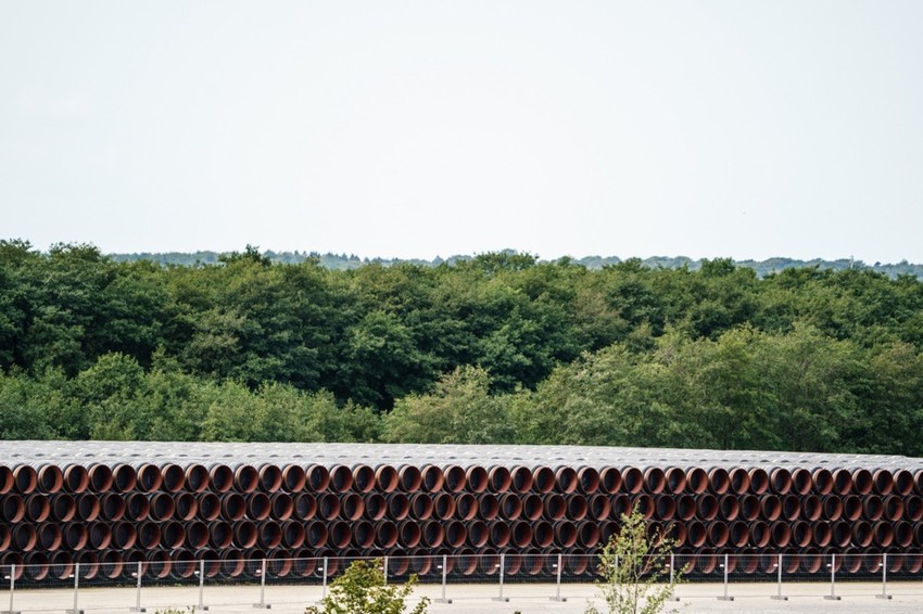 Gasovodne cevi, Severni tok 2, Sasnic, Nemačka, 2020.