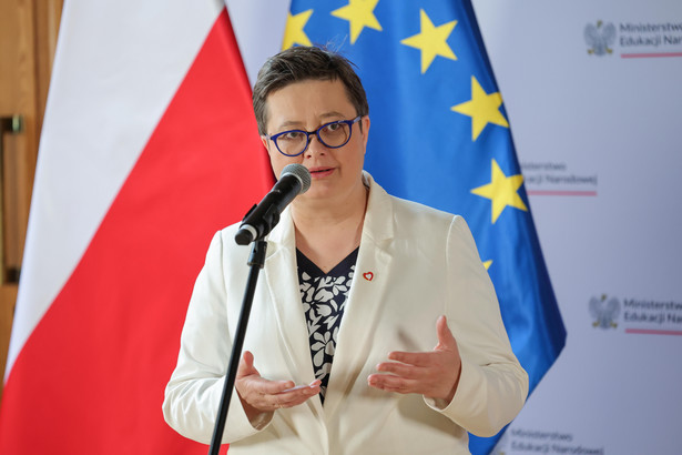Sekretarz stanu MEN Katarzyna Lubnauer, Warszawa 10.04.2024, PAP/Szymon Pulcyn