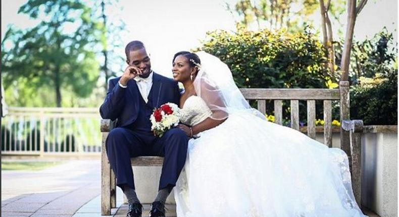 Liz Awoliyi and Tosin Osho's white wedding