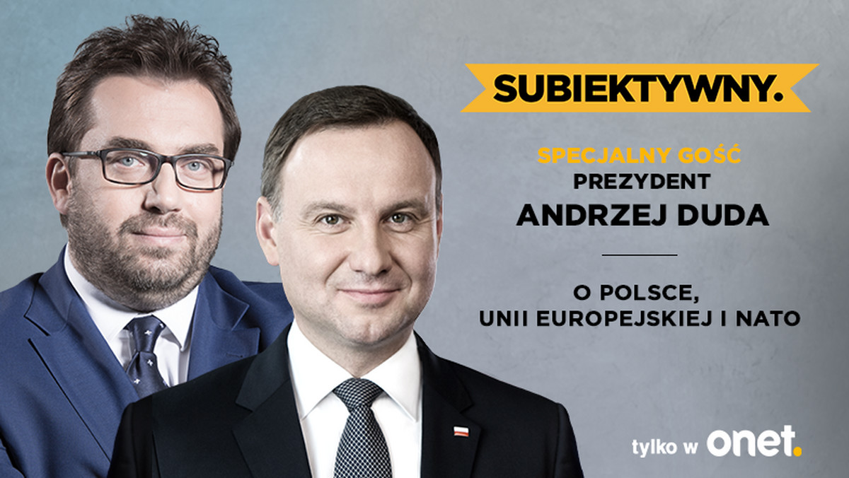 Prezydent Andrzej Duda gościem specjalnego wydania programu "Subiektywny" Bartosza Węglarczyka. Trzecia część rozmowy nagranej w Pałacu Prezydenckim zostanie wyemitowana w sobotę o 10:00. Zapraszamy!