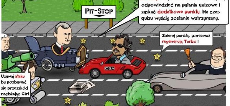 Polityczny wyścig w krzywym zwierciadle. Zagraj w grę PO
