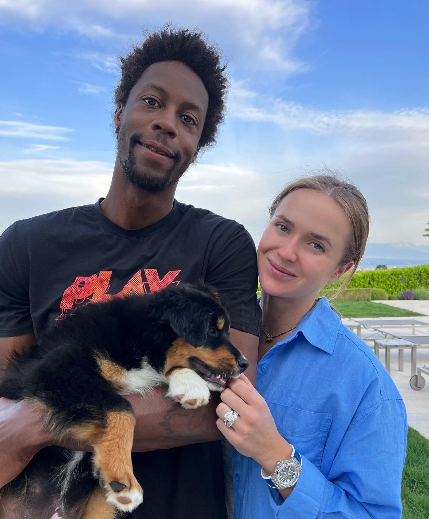 Ukrajinská tenistka Elina Svitolinová a francúzsky tenista Gaël Monfils.