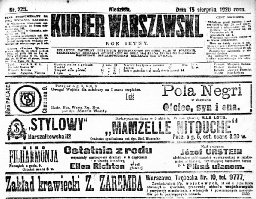 Kurier Warszawski - 15 sierpnia 1920 r.
