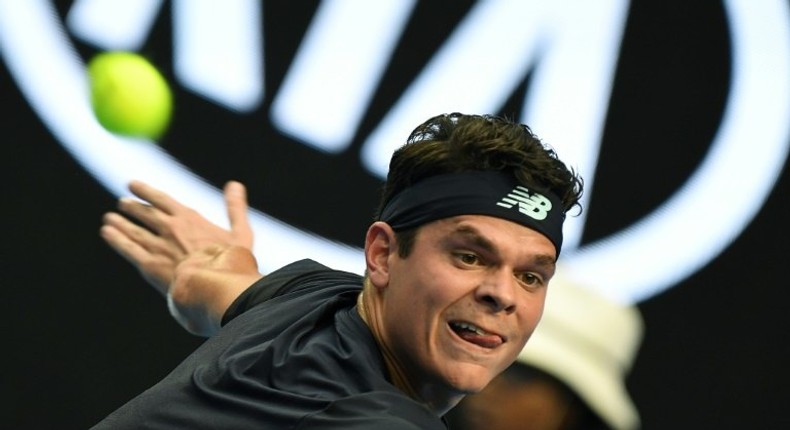 Canada's Milos Raonic in action against Spain's Roberto Bautista Agut in the fourth round of the Australian Open on January 23, 2017