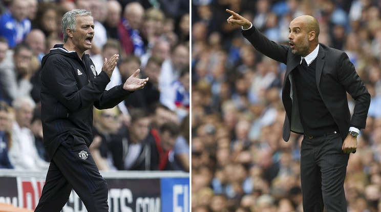 Mourinho (jobbra) és Guardiola szombaton összecsap /Fotó: AFP