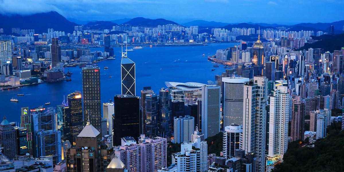 Widok na Hongkong