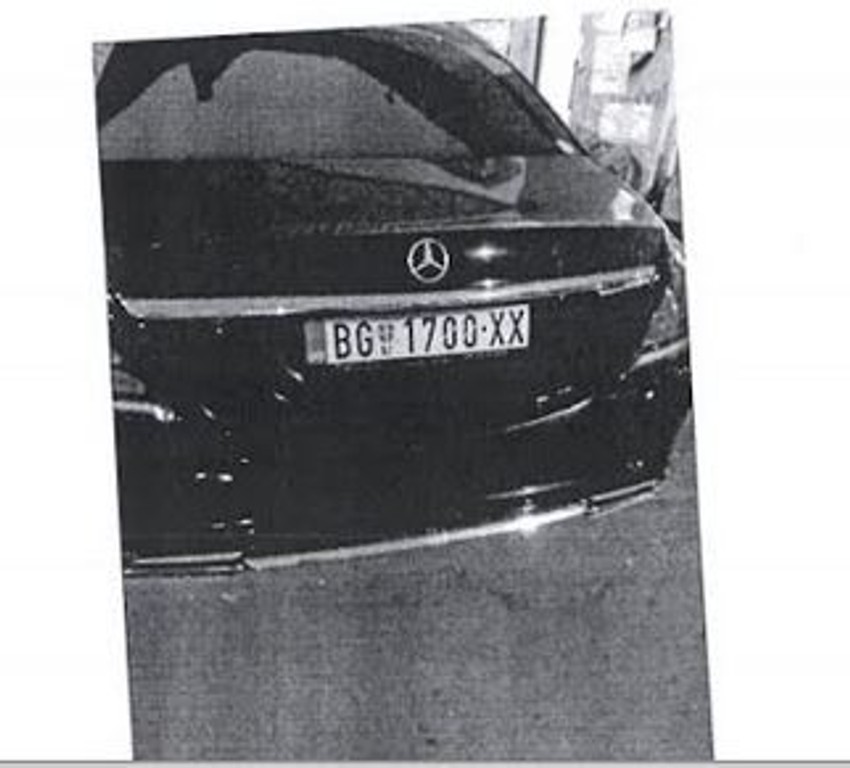 Fotografija kola koja je Radojević vozio poslata klanu Velje Nevolje