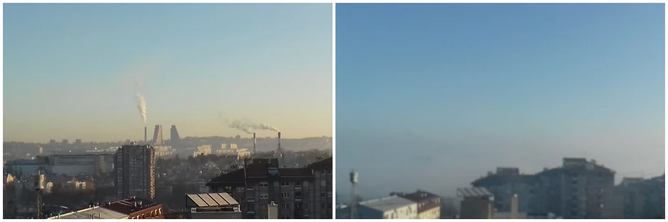 Pogled sa iste tačke na Voždovcu 