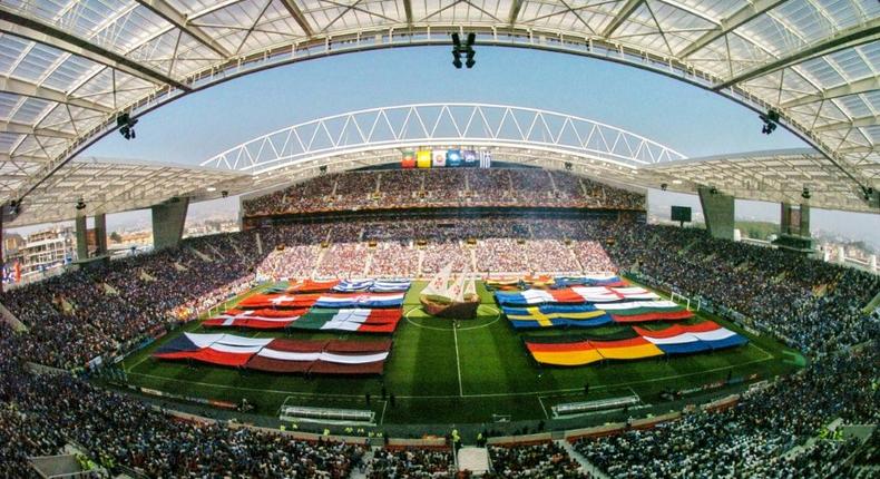 (FILES) Porto's Estadio do Dragao when it hosted the opening ceremony of Euro 2004 Creator: François-Xavier MARIT