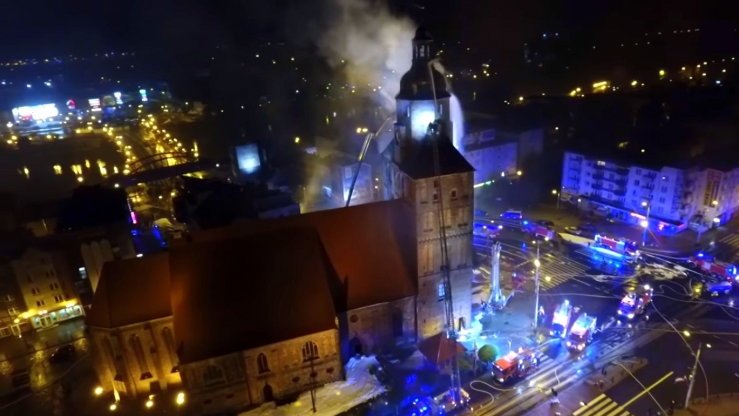 Pożar katedry w Gorzowie - 1 lipca 2017 r.