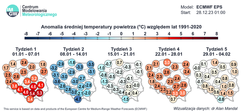 Drugi tydzień stycznia przyniesie w Polsce duże ochłodzenie