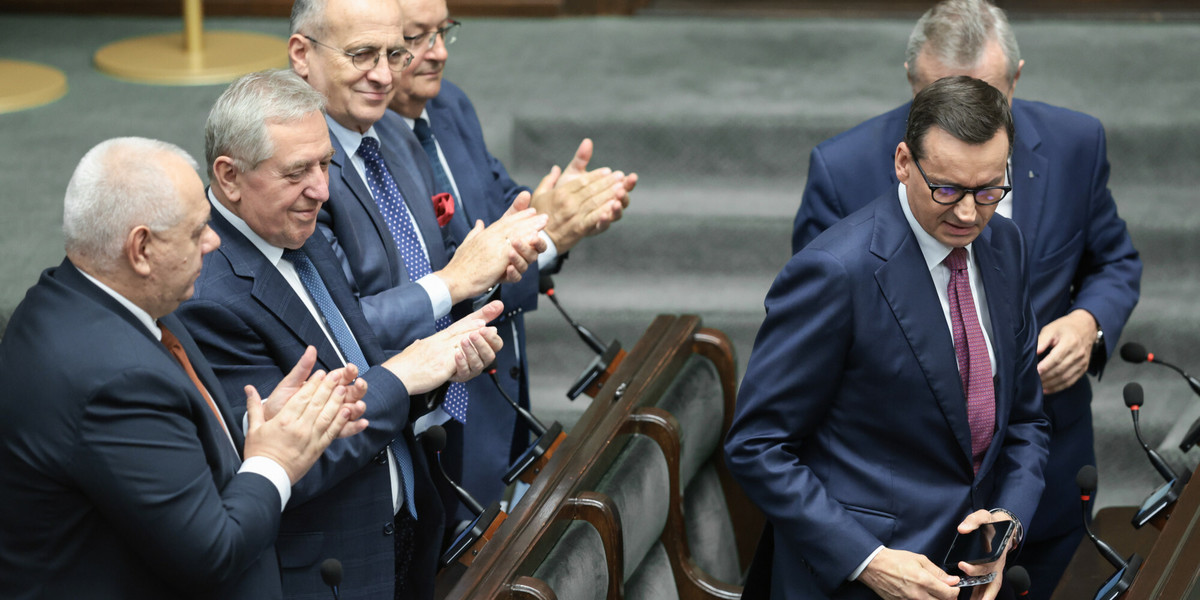Premier Morawiecki podczas 79. posiedzenia Sejmu.