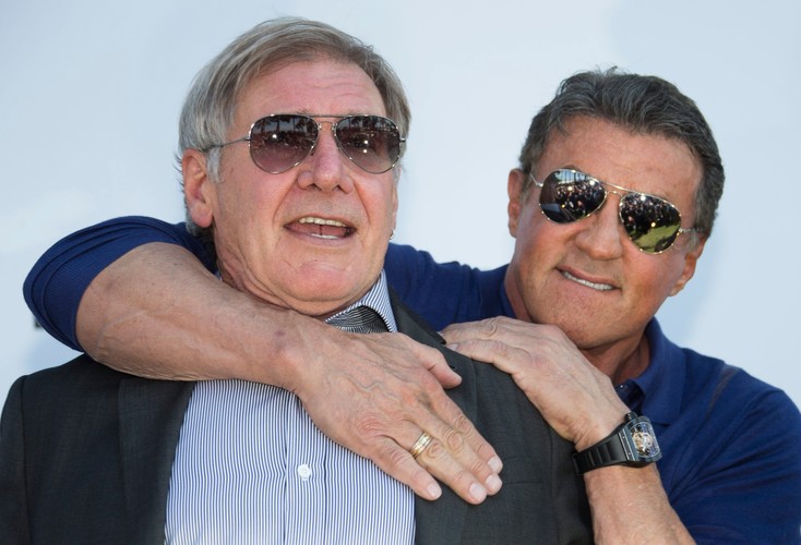 Harrison Ford i Sylvester Stallone na spotkaniu z dziennikarzami w Cannes