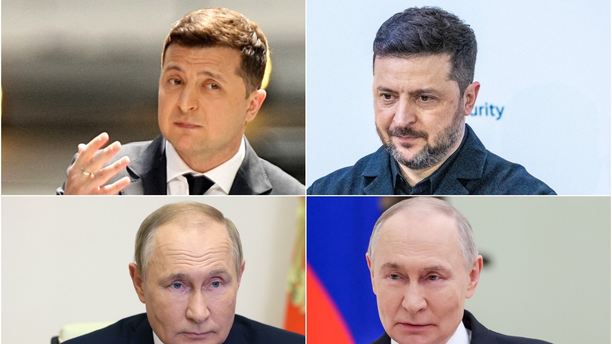 Volodimir Zelenski i Vladimir Putin pre rata i 4 godine od početka rata