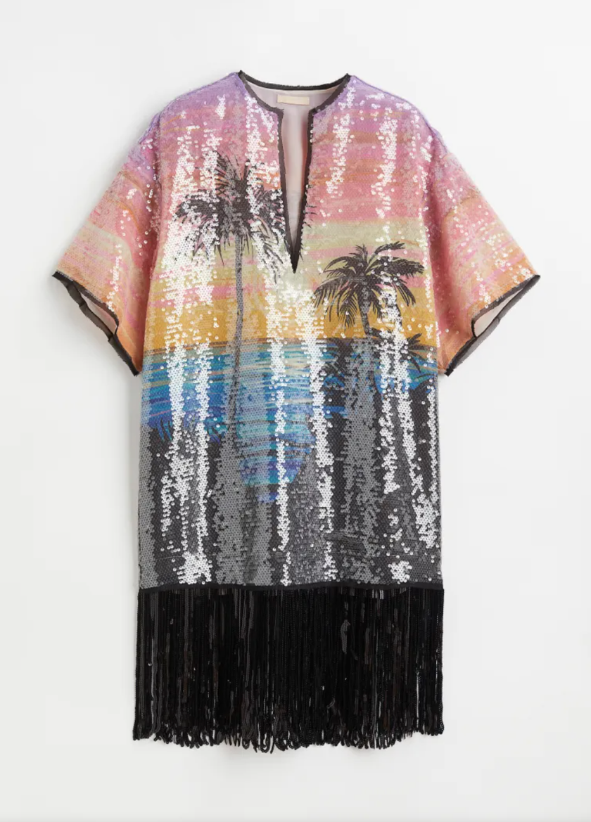 Paillettenkleid mit Fransen von H&M für 129 Franken.