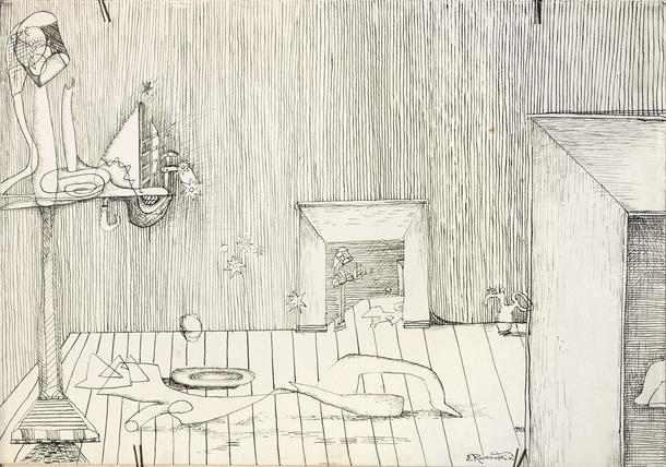 Erna Rosenstein, Bez tytułu, 1973, tusz na papierze, 22.7 x 32.5 cm