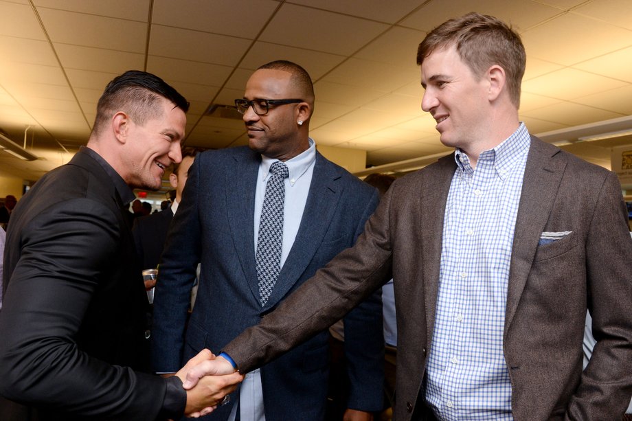 Steve Weatherford, CC Sabathia, and Eli Manning say hello.