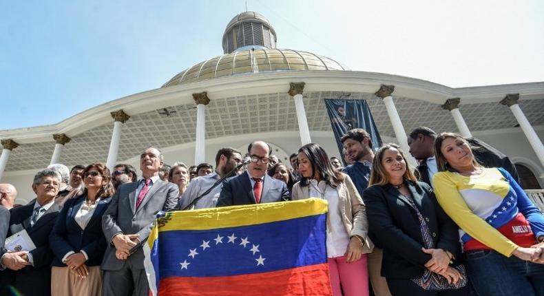 Most of the Venezuelan parliament asked the armed forces to stop repression in opposition demonstrations and be loyal to the Constitution