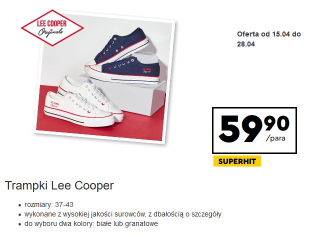 Biedronka trampki Lee Cooper