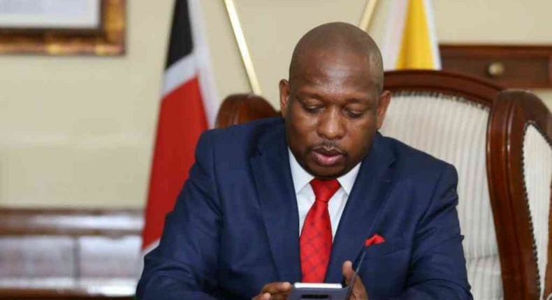 Nairobi Governor Mike Sonko scrolling through a phone. Only four in every 10 internet users in Kenya are concerned about their privacy online