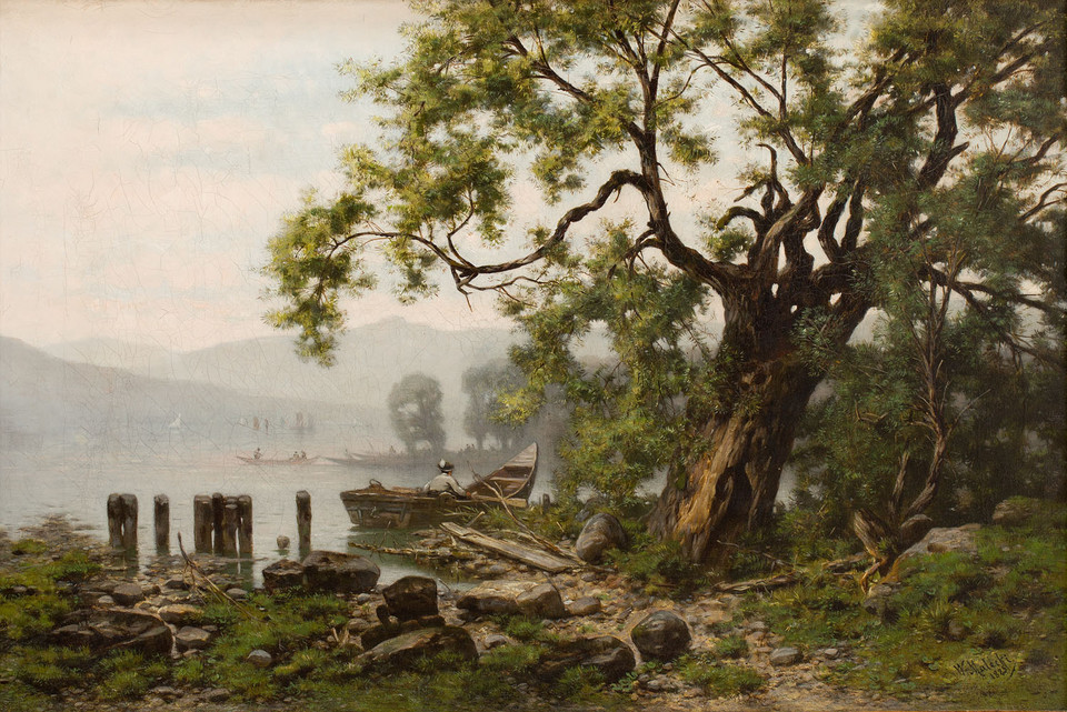 Władysław Malecki, "Pejzaż znad Starnberger See" (1885)