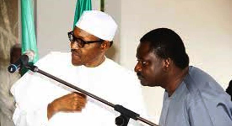 President Muhammadu Buhari and Femi Adesina