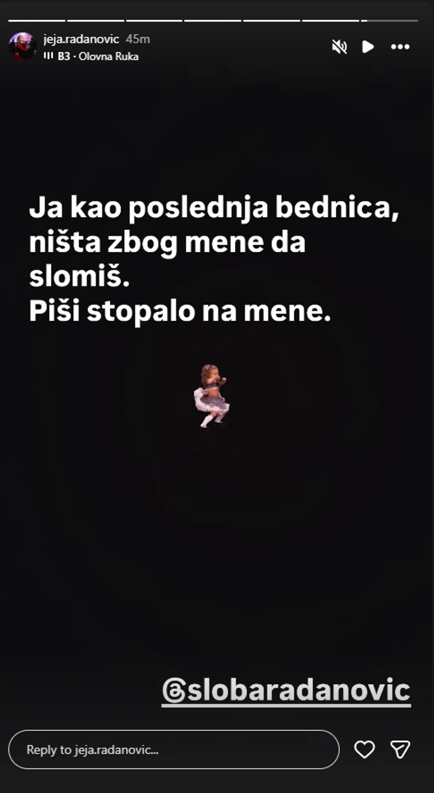 Jelena Radanović, objava