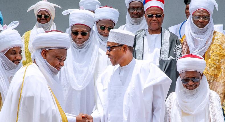 President Muhammadu Buhari meets Northern traditional rulers at Aso Rock