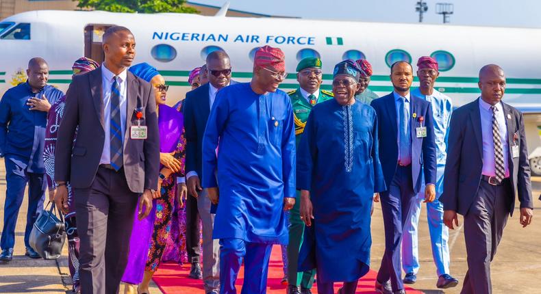Governor Babajide Sanwo-Olu welcomes President Bola Tinubu to Lagos [Presidency]