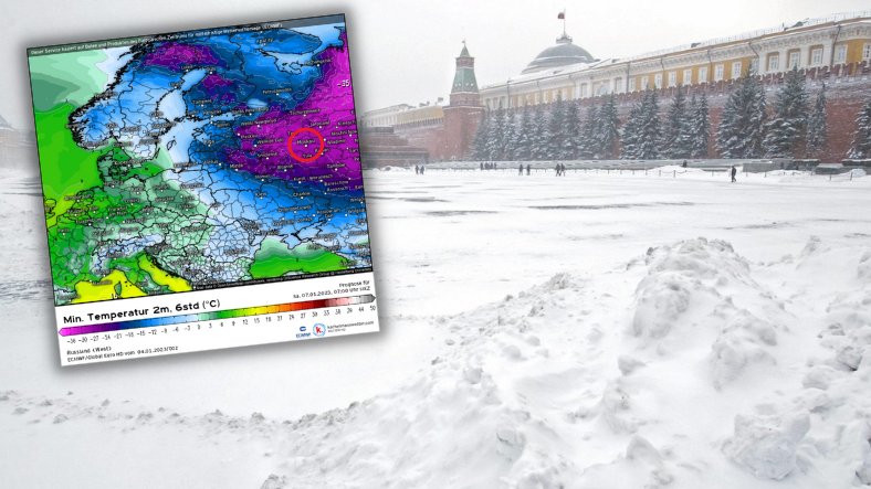 Mieszkańcy Moskwy muszą przygotować się na potężny mróz (Screen: kachelmannwetter.de)