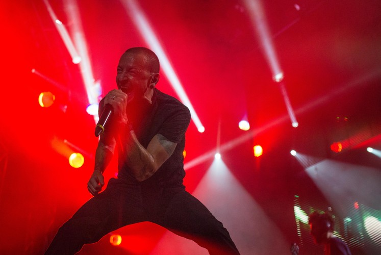 Chester Bennington podczas koncertu we Wrocławiu