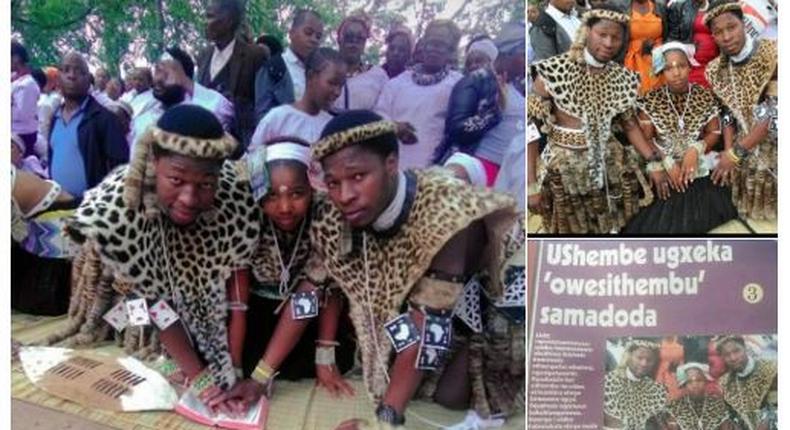 Identical twins marry one woman in a colourful wedding event