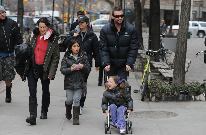 Hugh Jackman z córką w Nowym Jorku
