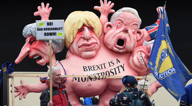 A Brexit ellen tüntetők London belvárosában / Fotó: MTI