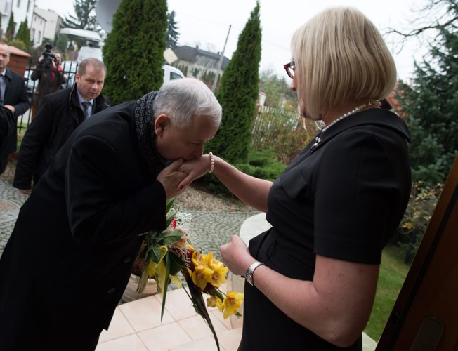 Jarosław Kaczyński i Joanna Kopcińska