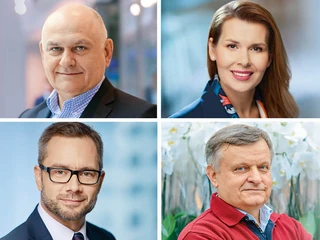 Uczestnicy debaty (od lewej u góry): Piotr Muszyński (FIX MAP Private Equity), Agnieszka Wolska (BNP Paribas), Przemysław Furlepa (BNP Paribas) i Jarosław Ptaszek (JMP Flowers)