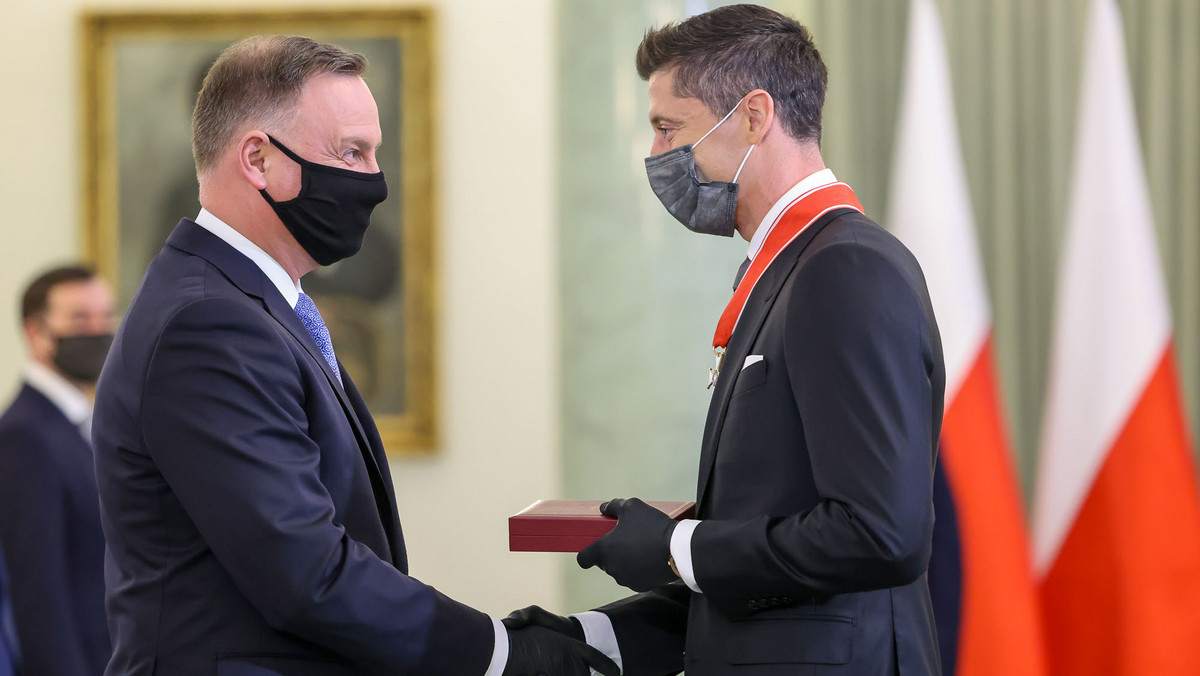 Robert Lewandowski odznaczony Orderem przez prezydenta Andrzeja Dudę 