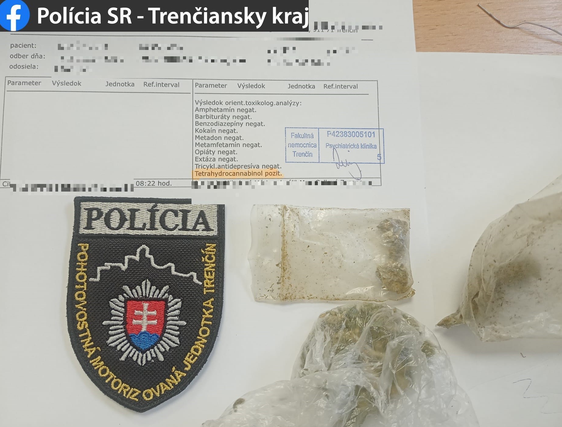 Polícia si všimla zdrogovaného muža.