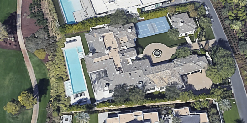Nowa posiadłość Justina Biebera w Coachella Valley, widok z lotu ptaka / fot. Google Earth
