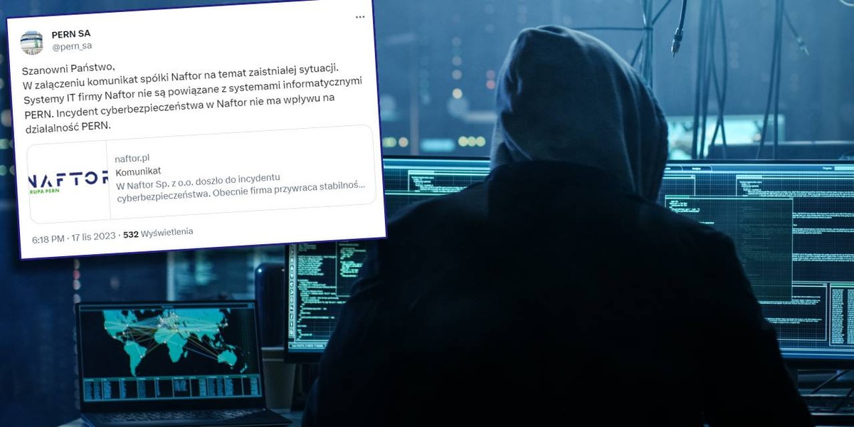 Naftor z grupy PERN poinformował w piątek, że w firmie doszło do "incydentu cyberbezpieczeńtwa". 