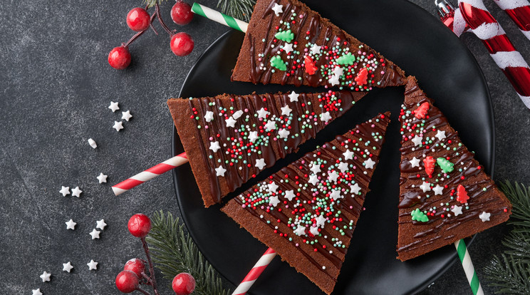 A karácsonyfa alakú brownie nem csak finom, de nagyon mutatós is az ünnepi asztalon / Fotó: Shutterstock