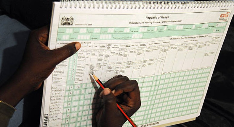 A KNBS official enters data manually during the 2009 national census (Twitter)