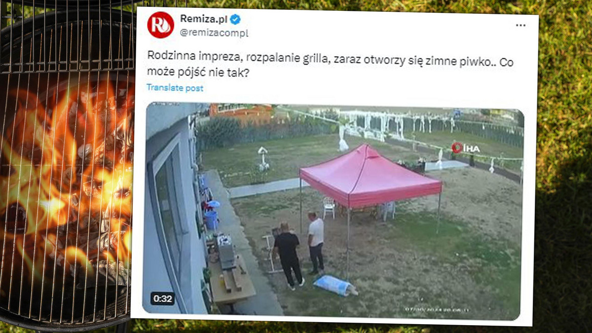 Umówili się na grilla. Jeden z nich zajął się ogniem