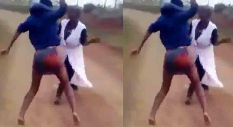 Angry lady flogs mother in public as pastor says she’s a witch (video)