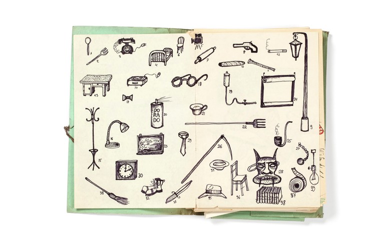 Teczka Straszny film. Scenariusz obrazkowy [Film grozy], 1976 / Folder Scary Film. Storyboard [Thriller Film], 1976 © własność Danuty, Malwiny i Sabiny Antoniszczak